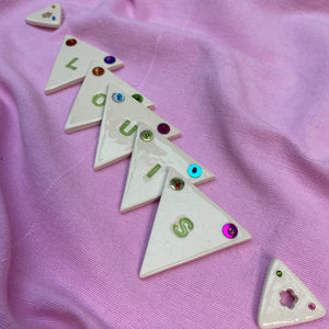 Personalised Bunting: Beads, Sequins + Mini Bunting Ends